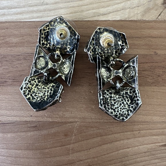 VTG Byzantine Etruscan Mogul Cabs Bracelet 7 Inch w Earrings Multicolor Ornate - Picture 9 of 13